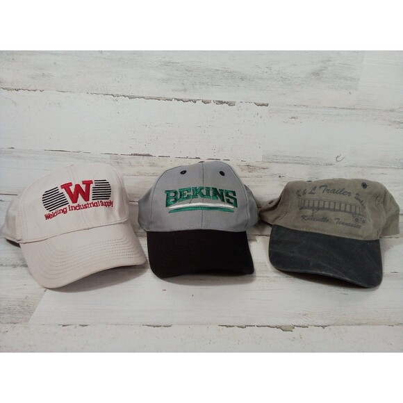 Man Set Of Three Variety Hat Bundle Welding Industry /Bekins /Trailer Sales - Picture 2 of 13
